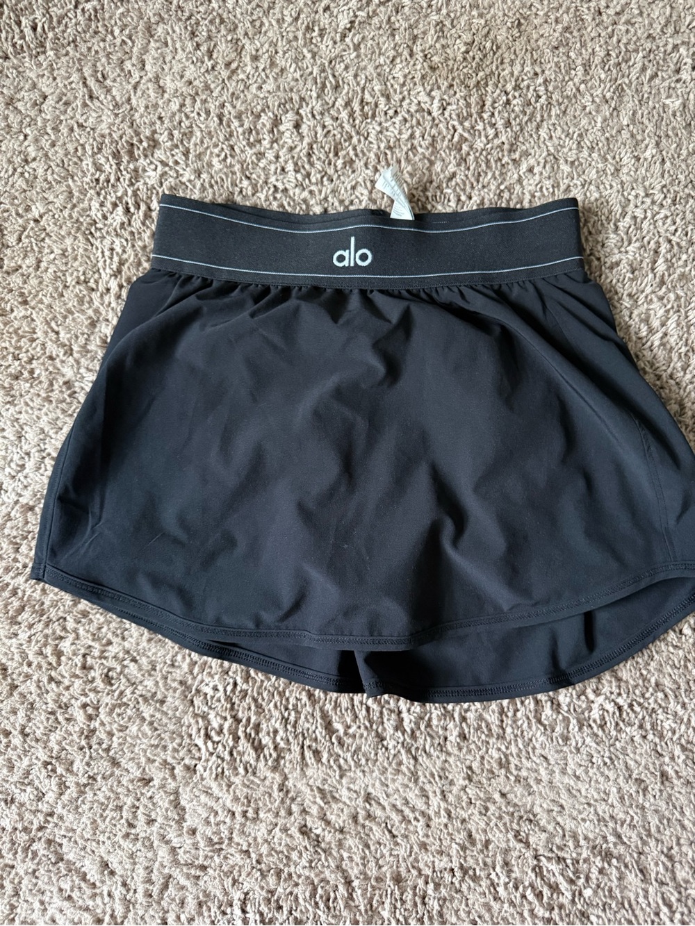 ALO Yoga Black Athletic Skort with Signature Waistband